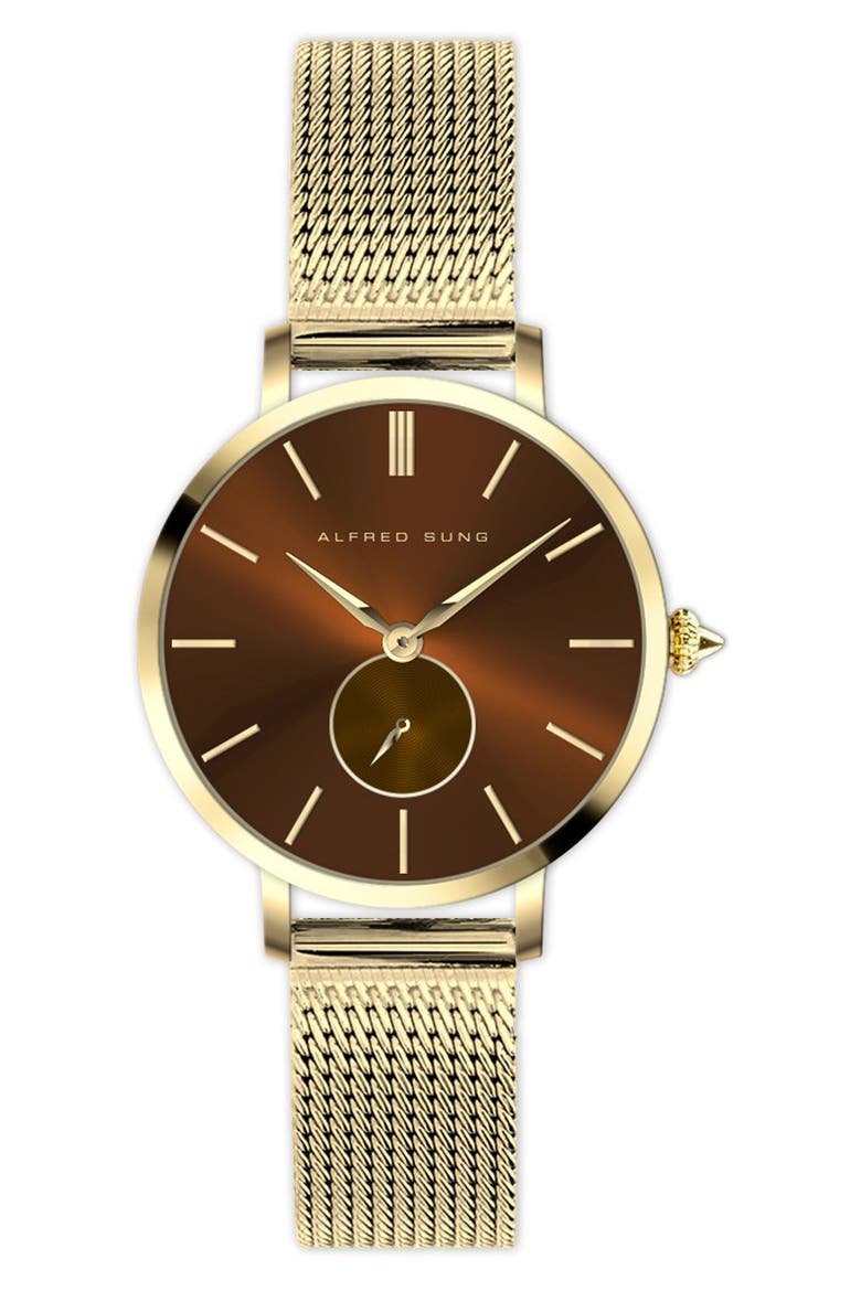 Serentiy Stainless Steel Bracelet Watch, 33mm, Main, color, ROSEGOLD STRAP BROWN DIAL