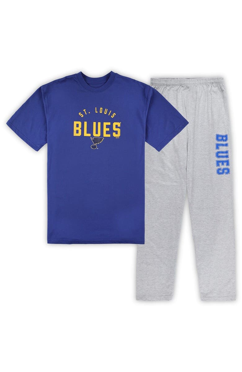 PROFILE Men's St. Louis Blues Royal/Heather Gray Big & Tall T-Shirt & Pants Lounge Set, Main, color, Royal