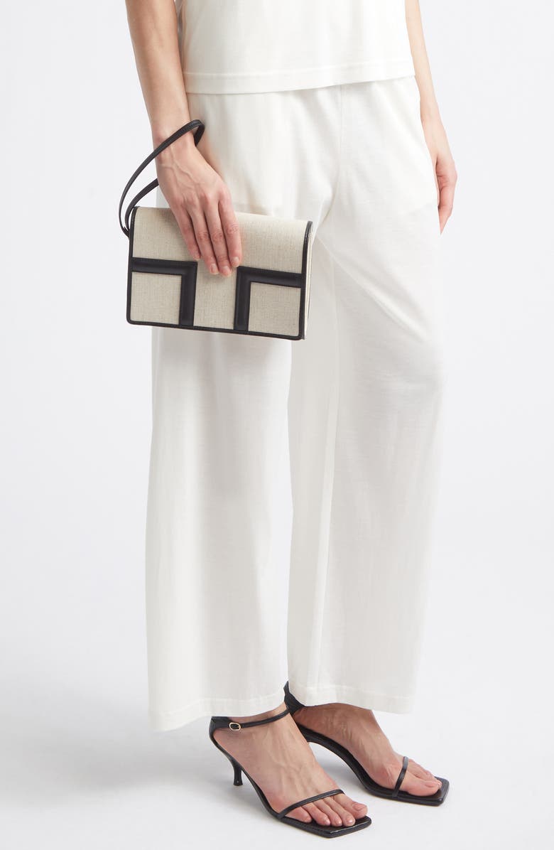 TOTEME T-Flap Canvas & Leather Envelope Clutch, Alternate, color,