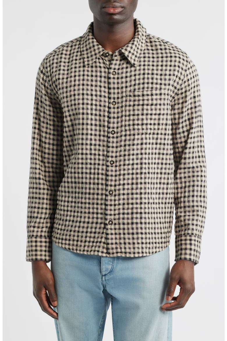 Fall Check Button-Up Shirt, Main, color, NATURAL
