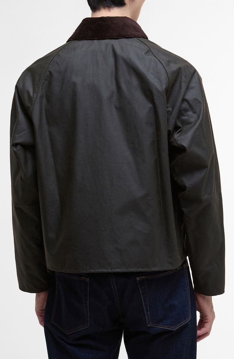 Barbour Spey Waxed Cotton Jacket, Alternate, color, Olive