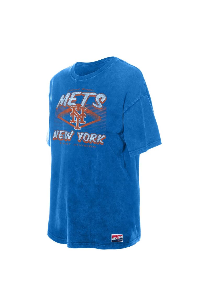 Women's New Era  Blue New York Mets Mineral Wash Oversized T-Shirt, Alternate, color, Blue