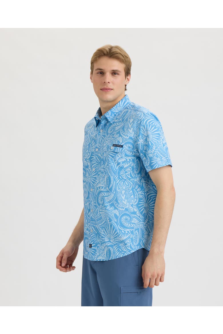 Performance Woven Shirt, Alternate, color, Azure Blue