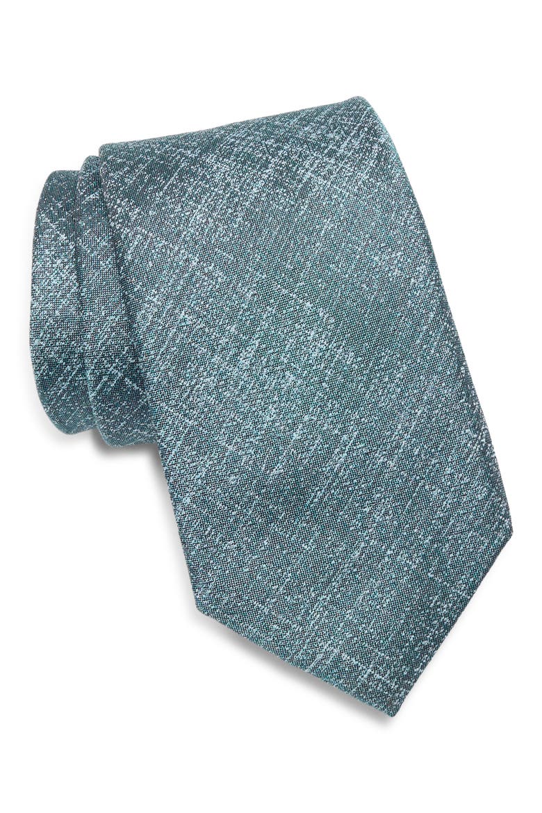 Textured Silk Tie, Main, color, AQUA