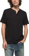 Lucky Brand Solid Short Sleeve Cotton Henley