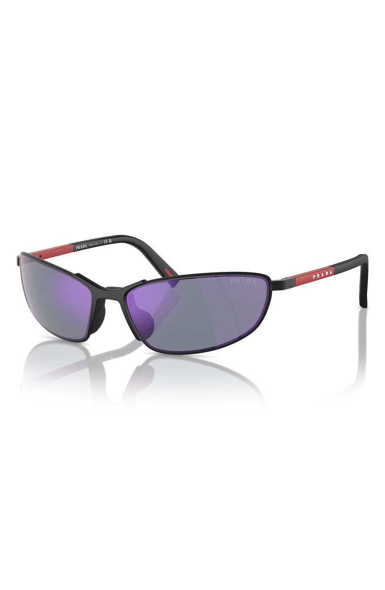 Prada Linea Rossa 60mm Oval Sunglasses, Alternate, color, 