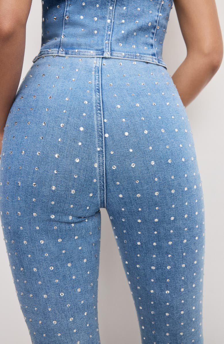 Good American Dolly Crystal Denim Pants, Alternate, color,