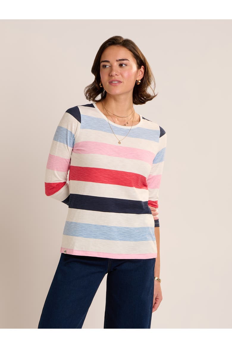 Coast Striped 3/4 Sleeve T-Shirt, Main, color, Multi