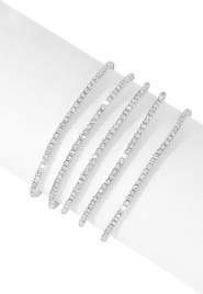 Adornia Set of 5 Crystal Tennis Stretch Bracelets
