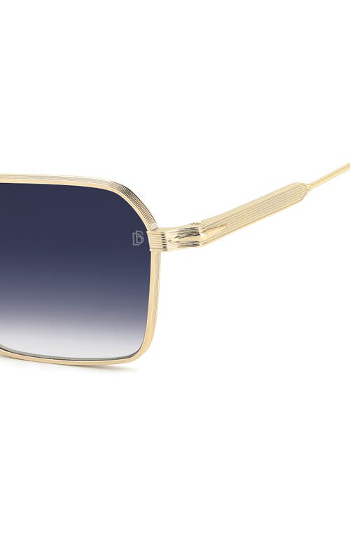David Beckham Eyewear Db 1245/s 53mm Rectangular Sunglasses In Gold