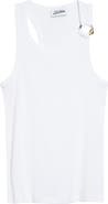 Jean Paul Gaultier Ring Detail Cotton Rib Tank