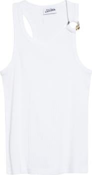 Jean Paul Gaultier Ring Detail Cotton Rib Tank