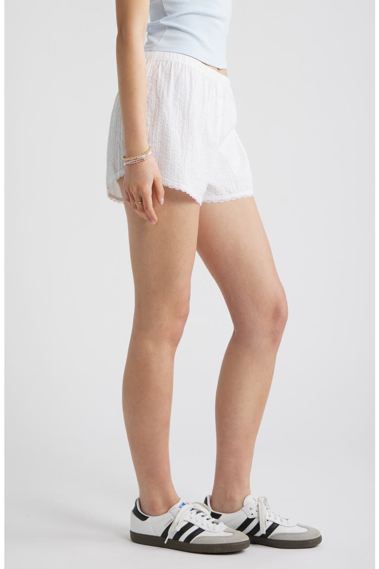 Cotton Seersucker Boxer Shorts, Alternate, color, WHITE