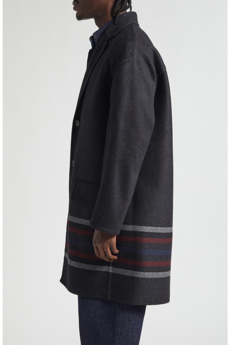 Double Face Wool & Cashmere Coat, Alternate, color, 1319 DARK GREY/ BLACK/ LAVA