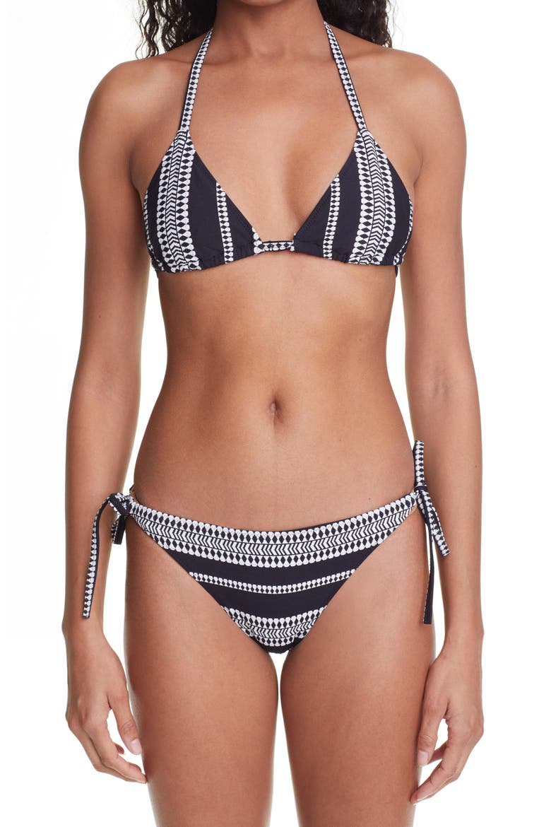 Luchia Triangle Bikini Top, Main, color, BLACK