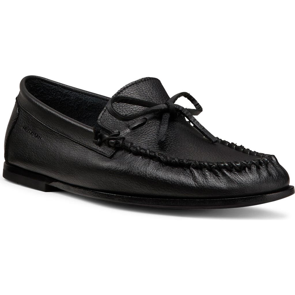 Stuart Weitzman Men's Montauk Grained Leather Moccasin Loafers In Black