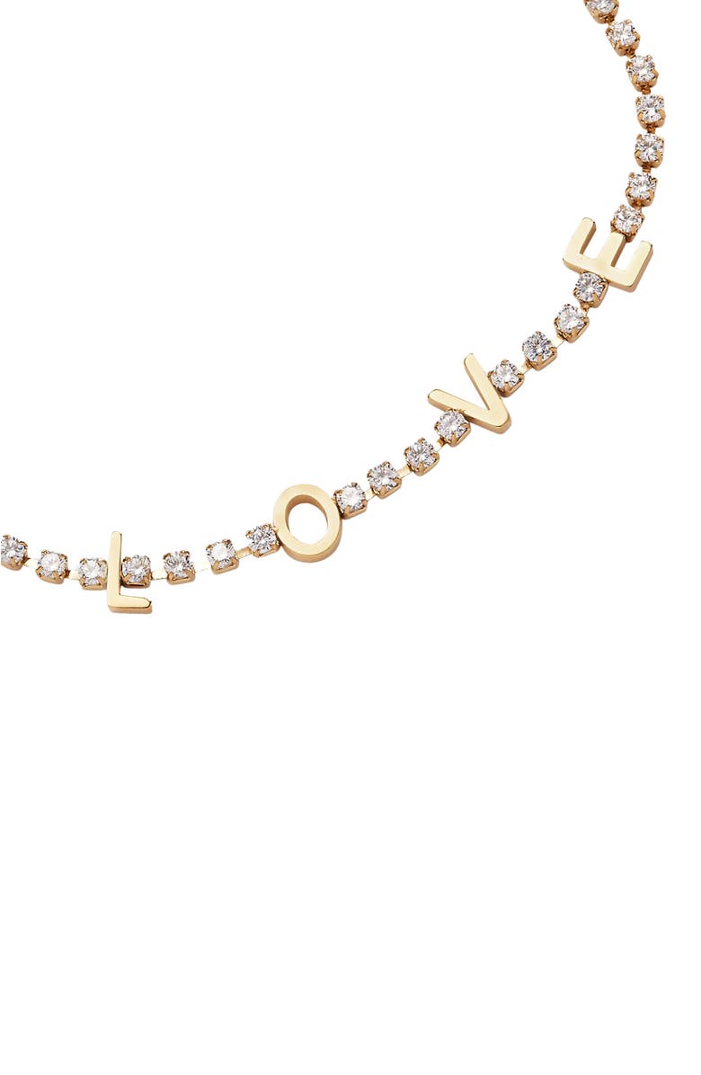 Alex and Ani Love Tennis Bracelet, Alternate, color, Gold