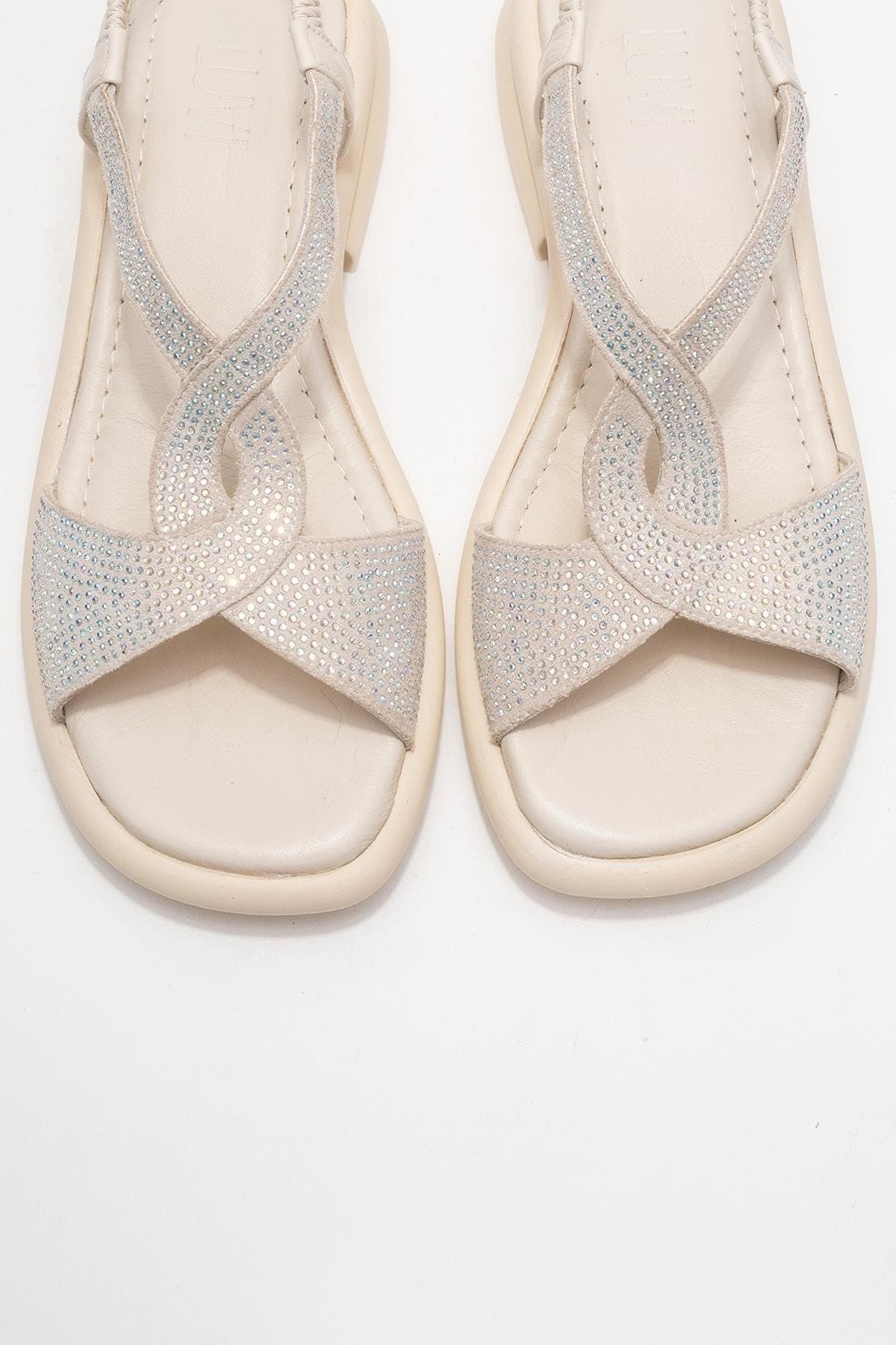 Sieglinde Embellished Leather Sandal, Alternate, color, Light Beige Leather