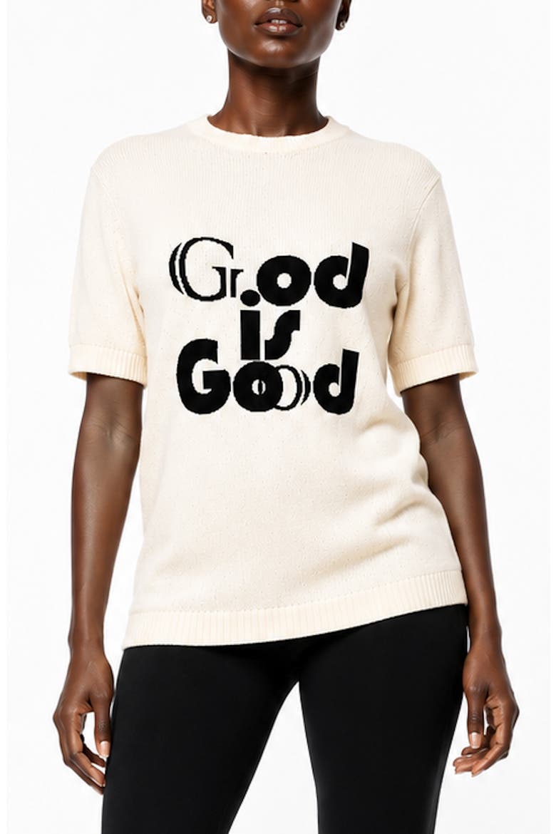 God Is Good Cashmere & Cotton Sweater, Main, color, CREAM