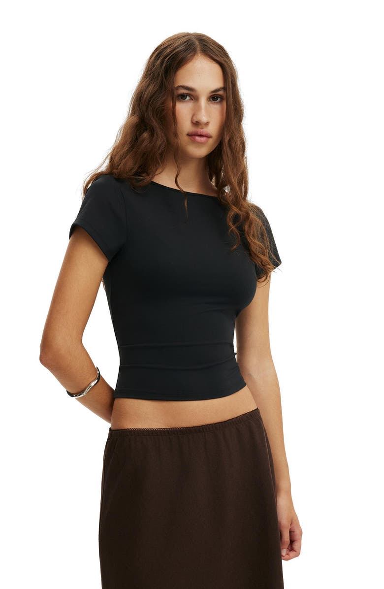 Cotton On Women's Hold Me Scoop Back Tee, Main, color, Black
