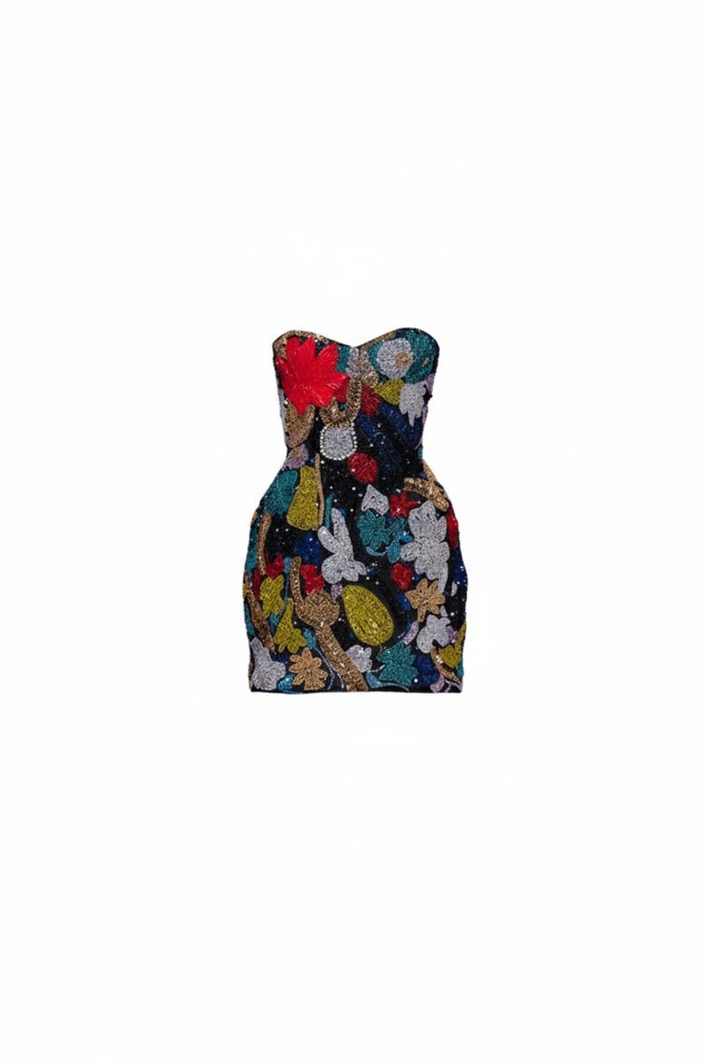 Embroidered Corset Mini Amber Dancing Collection, Alternate, color, Tropical Colors