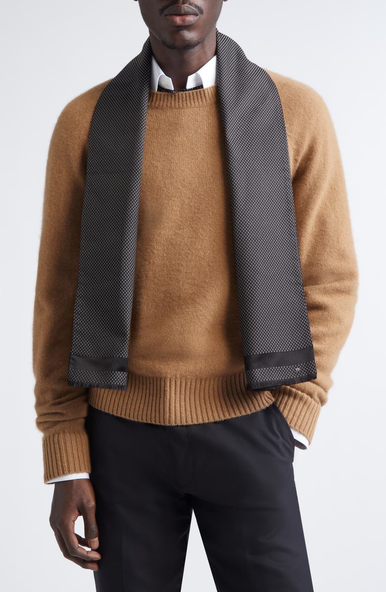 TOM FORD Reversible Cashmere & Silk Scarf, Alternate, color, Black/ Camel