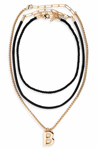 Open Edit Set of 3 Interchangeable Initial Pendant Necklaces