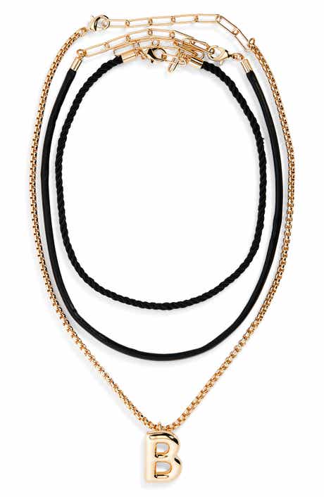 Open Edit Set of 3 Interchangeable Initial Pendant Necklaces