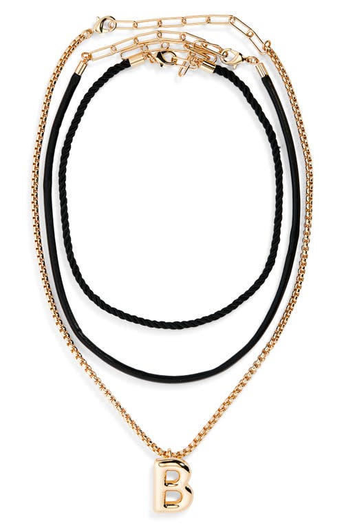 Open Edit Set Of 3 Interchangeable Initial Pendant Necklaces