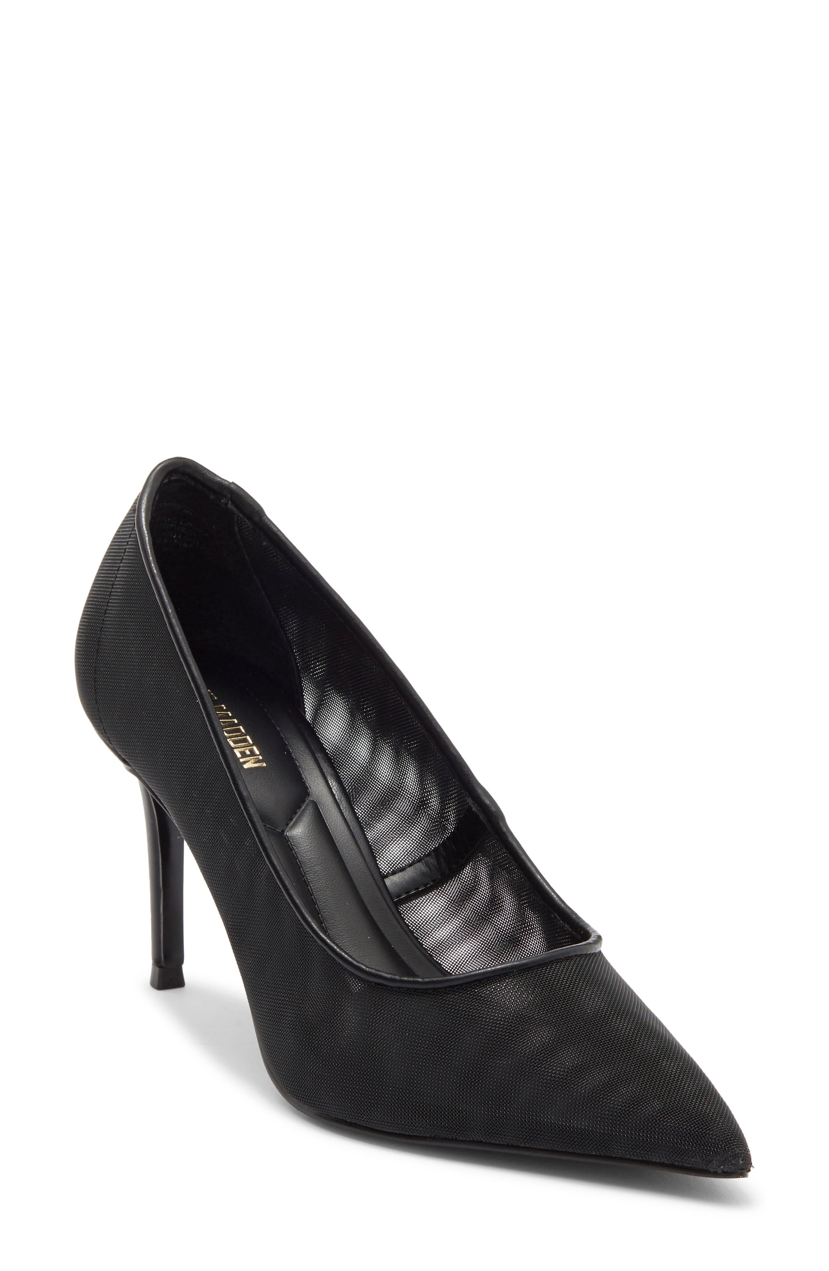 Steve Madden Nicoletta Mesh Pointed Toe Pump, Main, color, Black