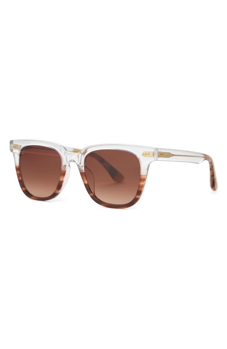 TOMS Memphis 301 51mm Square Sunglasses, Alternate, color, Mocha Striated Fade/ Brown
