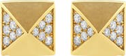 Haus of Brilliance 14K Yellow Gold 1/4 Cttw Diamond Pyramid Stud Earring