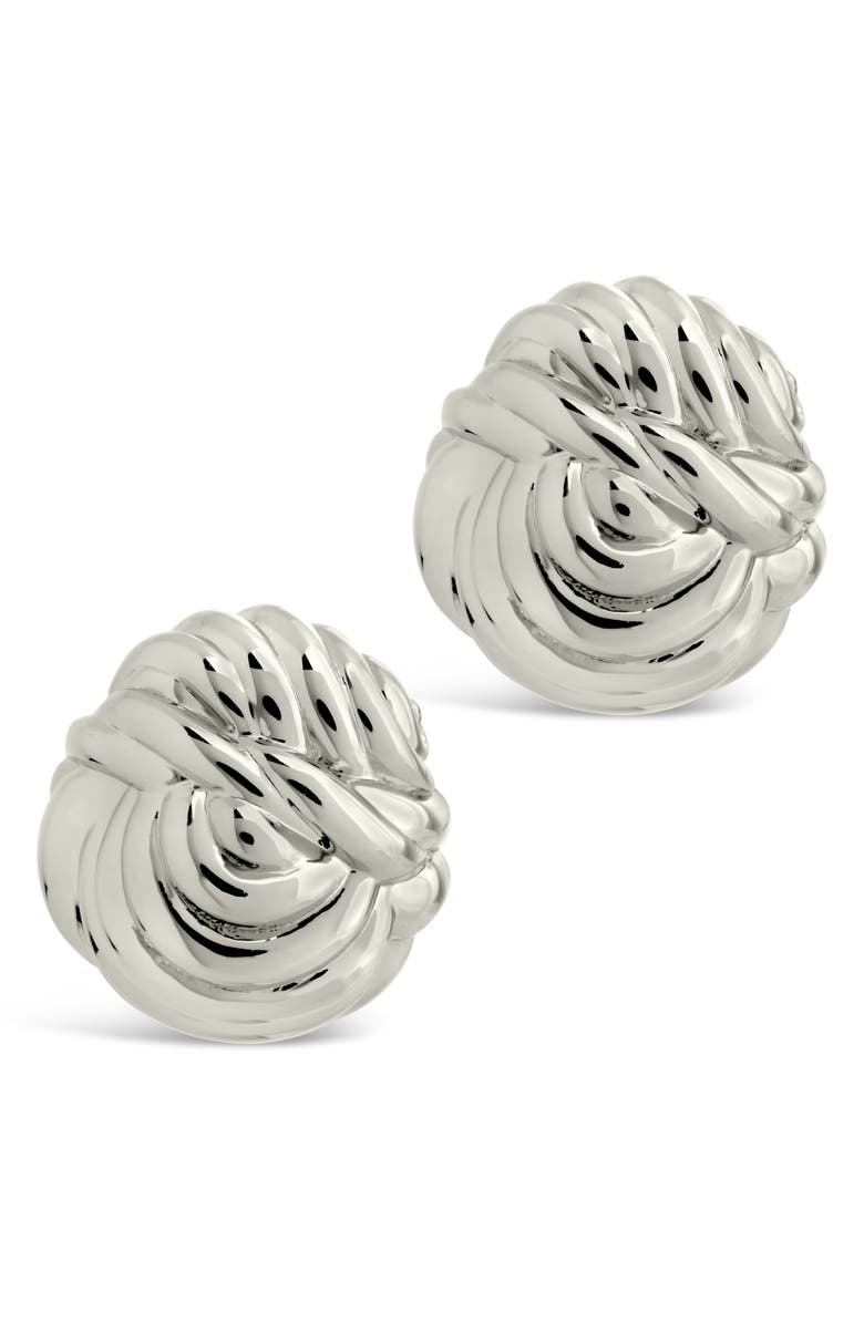 Sterling Forever Brioche Twist Stud Earrings, Alternate, color, 