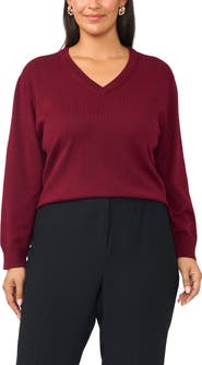 Vince Camuto Racking Trim V-Neck Sweater