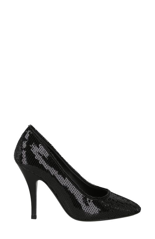 Ferragamo Judy Sequin Pointed Toe Pump In Black