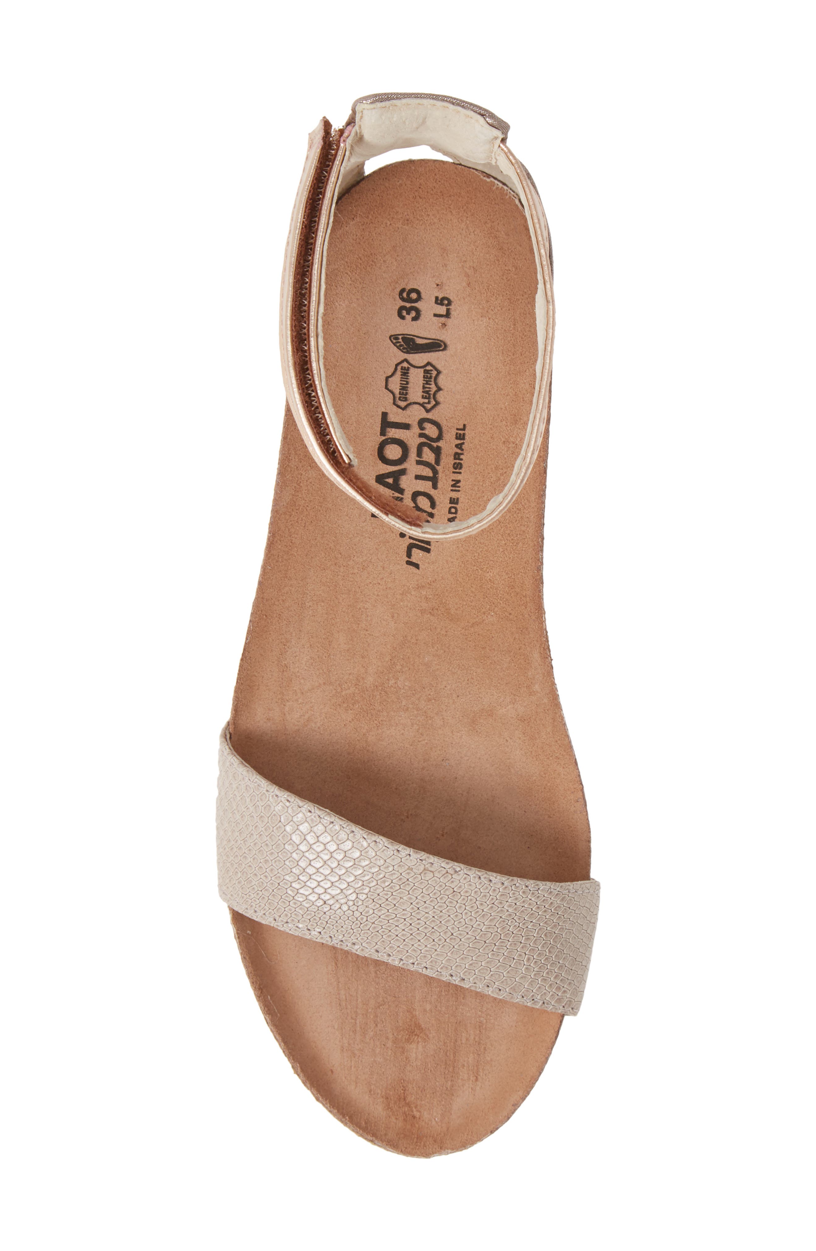 Naot 'Pixie' Sandal, Alternate, color, Beige Lizard/ Silver Leather