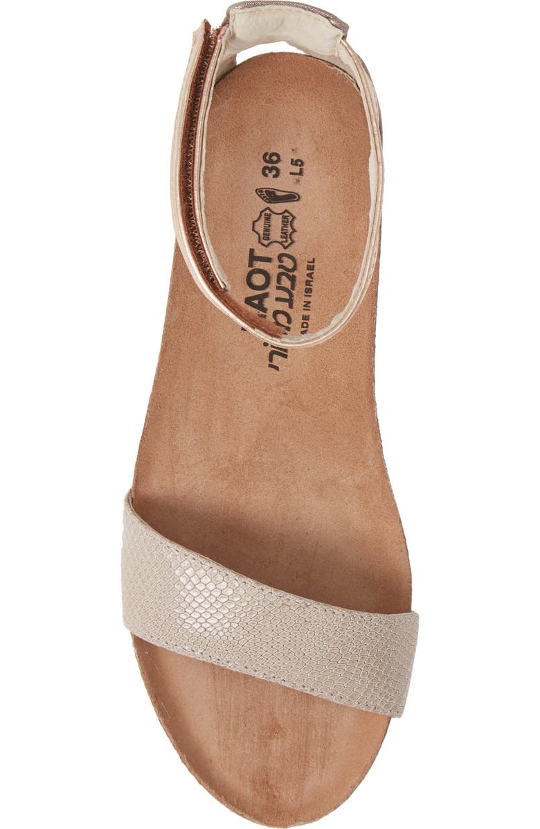 Naot 'Pixie' Sandal, Alternate, color, Beige Lizard/ Silver Leather