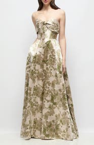 Alfred Sung Antoinette Floral Jacquard Gown