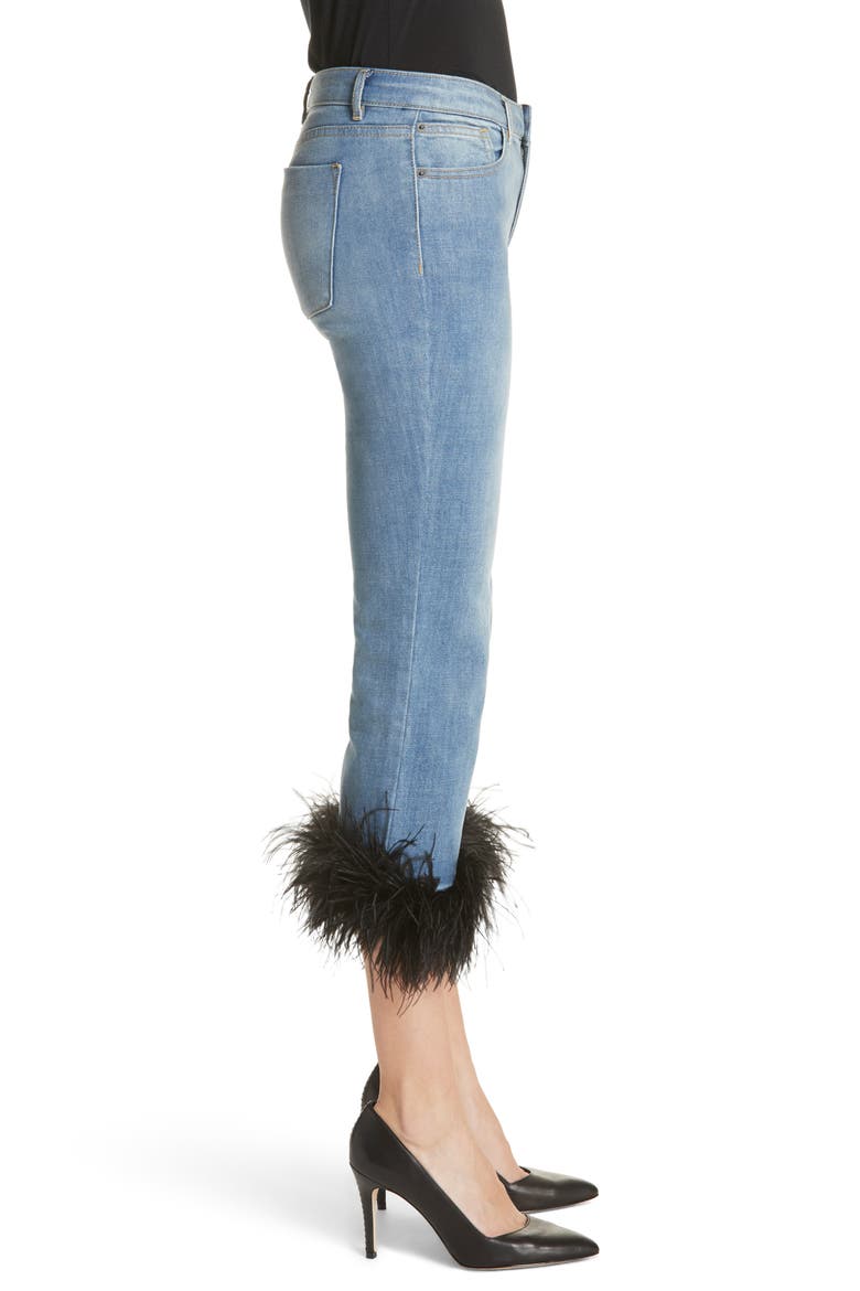 Tasha Feather Hem Crop Jeans, Alternate, color, 90S WASH