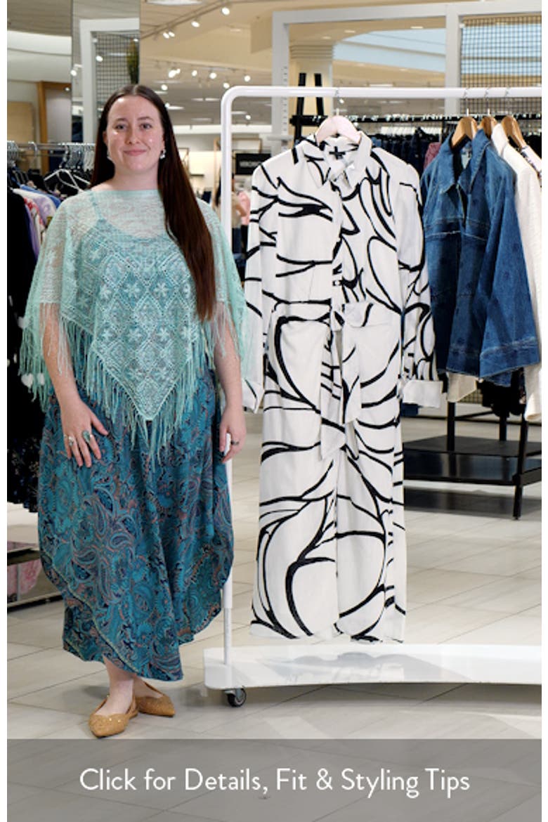 Abstract Print Tie Waist Maxi Dress video