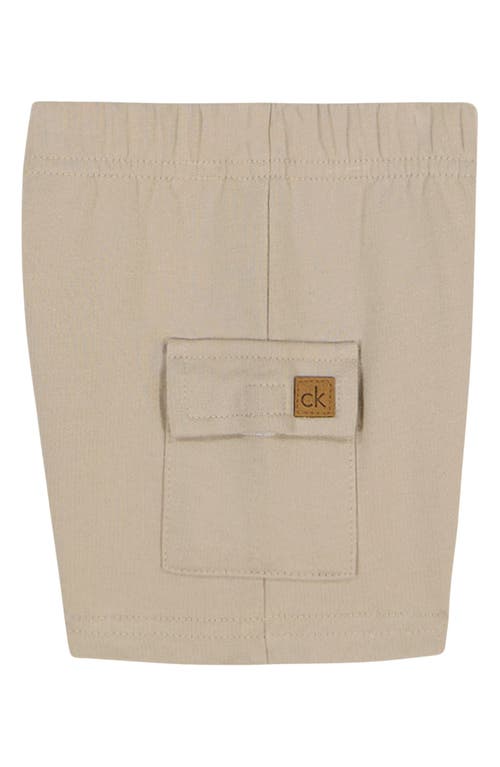 Calvin Klein Embroidered Knit Polo & Woven Shorts Set In White