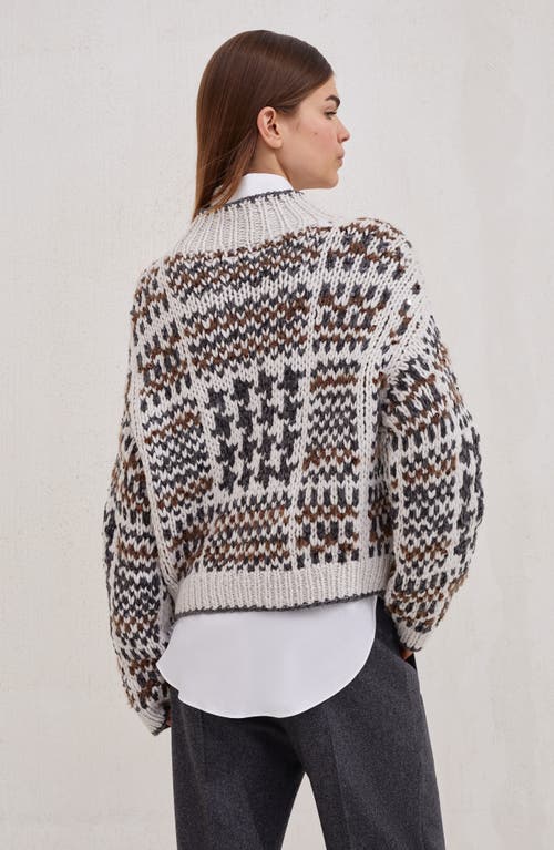 Brunello Cucinelli Sequin-embellished Patterned Sweater In Multi