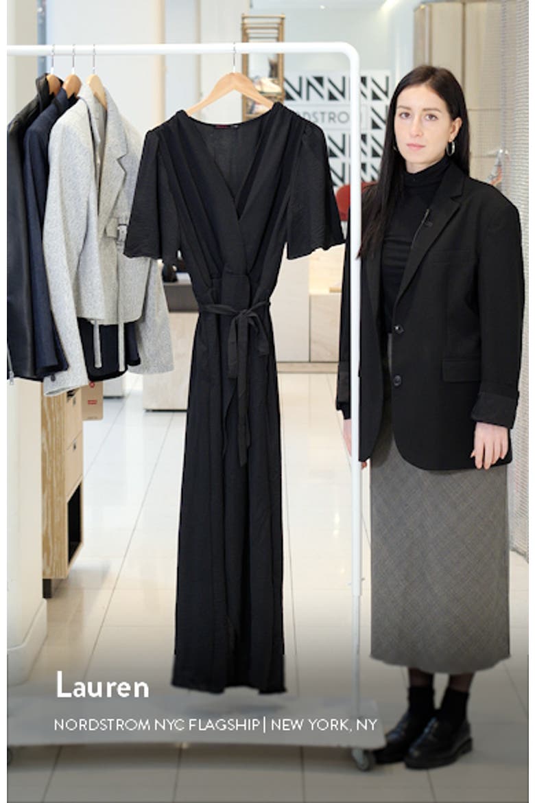 Flutter Sleeve Faux Wrap Maxi Dress video
