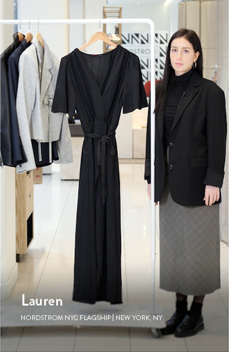 Flutter Sleeve Faux Wrap Maxi Dress, sales video thumbnail