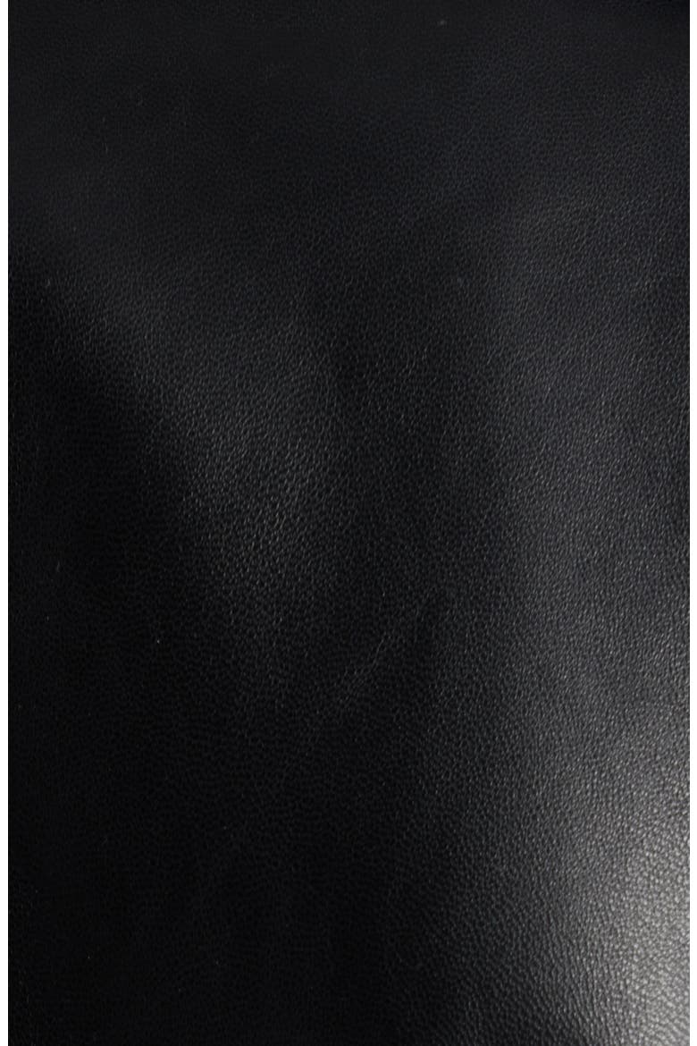 Short Leather Jacket, Alternate, color, BLACK