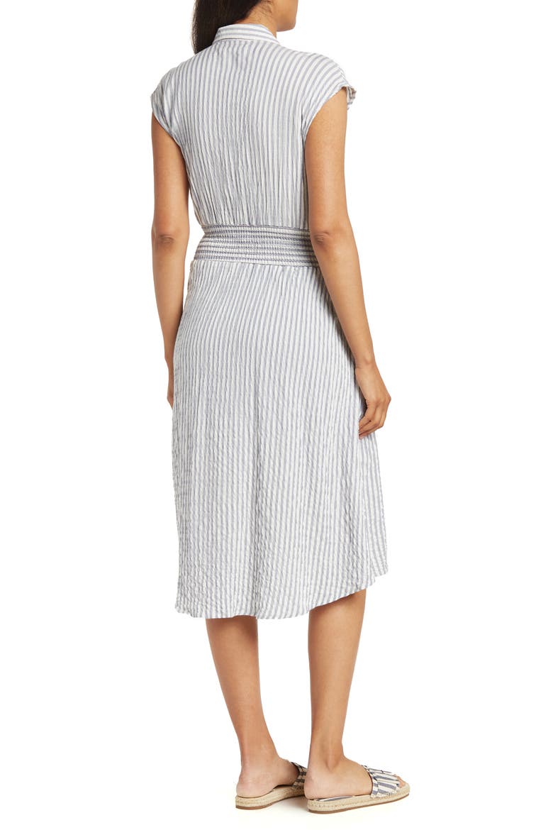 Cap Sleeve Shirtdress, Alternate, color, WHITE/ DENIM