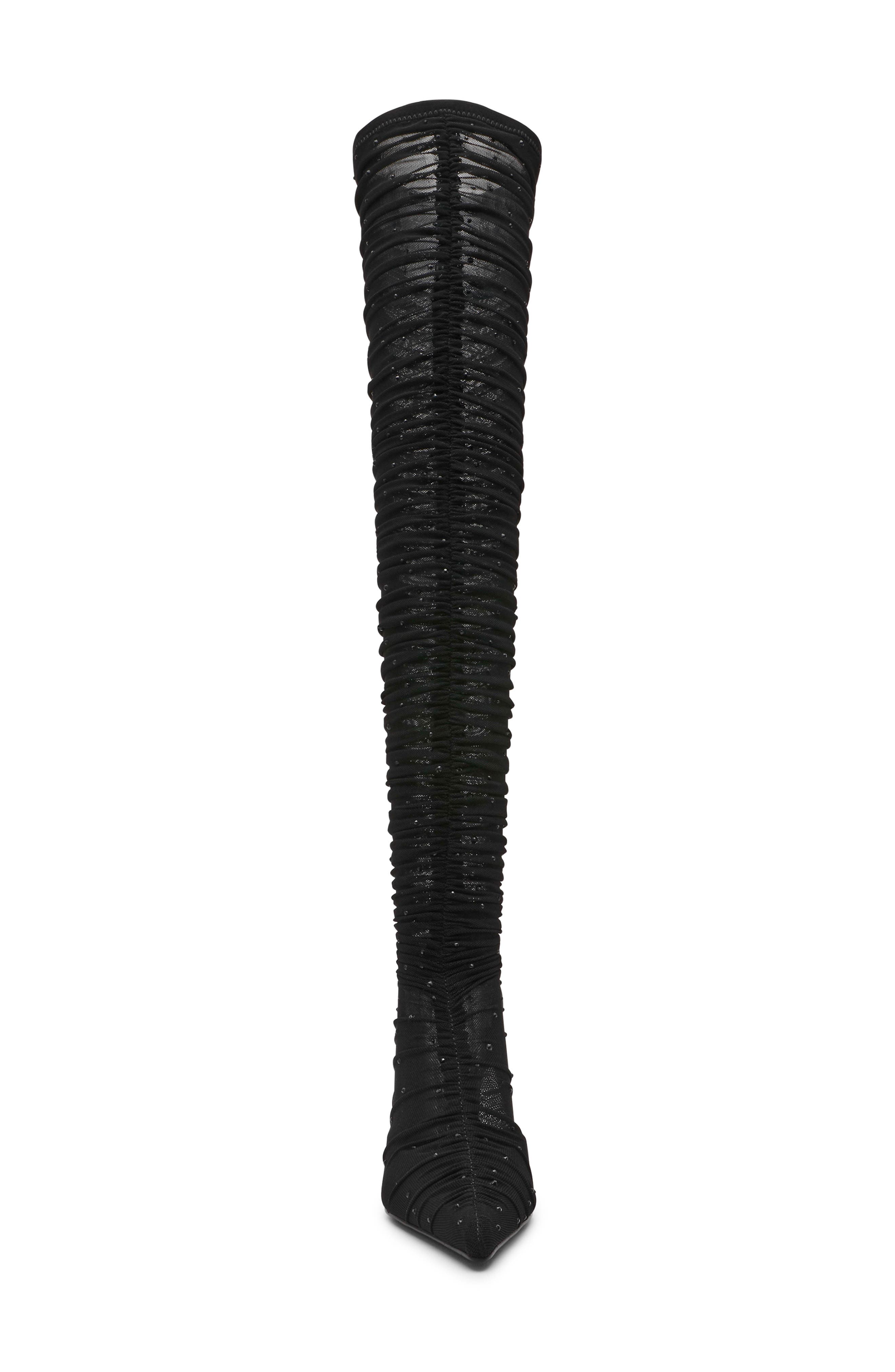 Steve Madden Rashida Sheer Mesh Over the Knee Boot, Alternate, color, Black Mesh