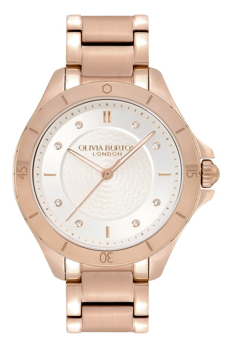 Sports Luxe Bracelet Watch, 36mm, Main, color, SILVER/ GOLD