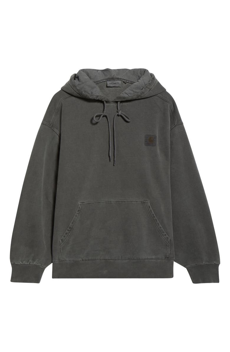 Carhartt Work In Progress Vista Logo Patch Hoodie, Alternate, color, Black Garment Dyed
