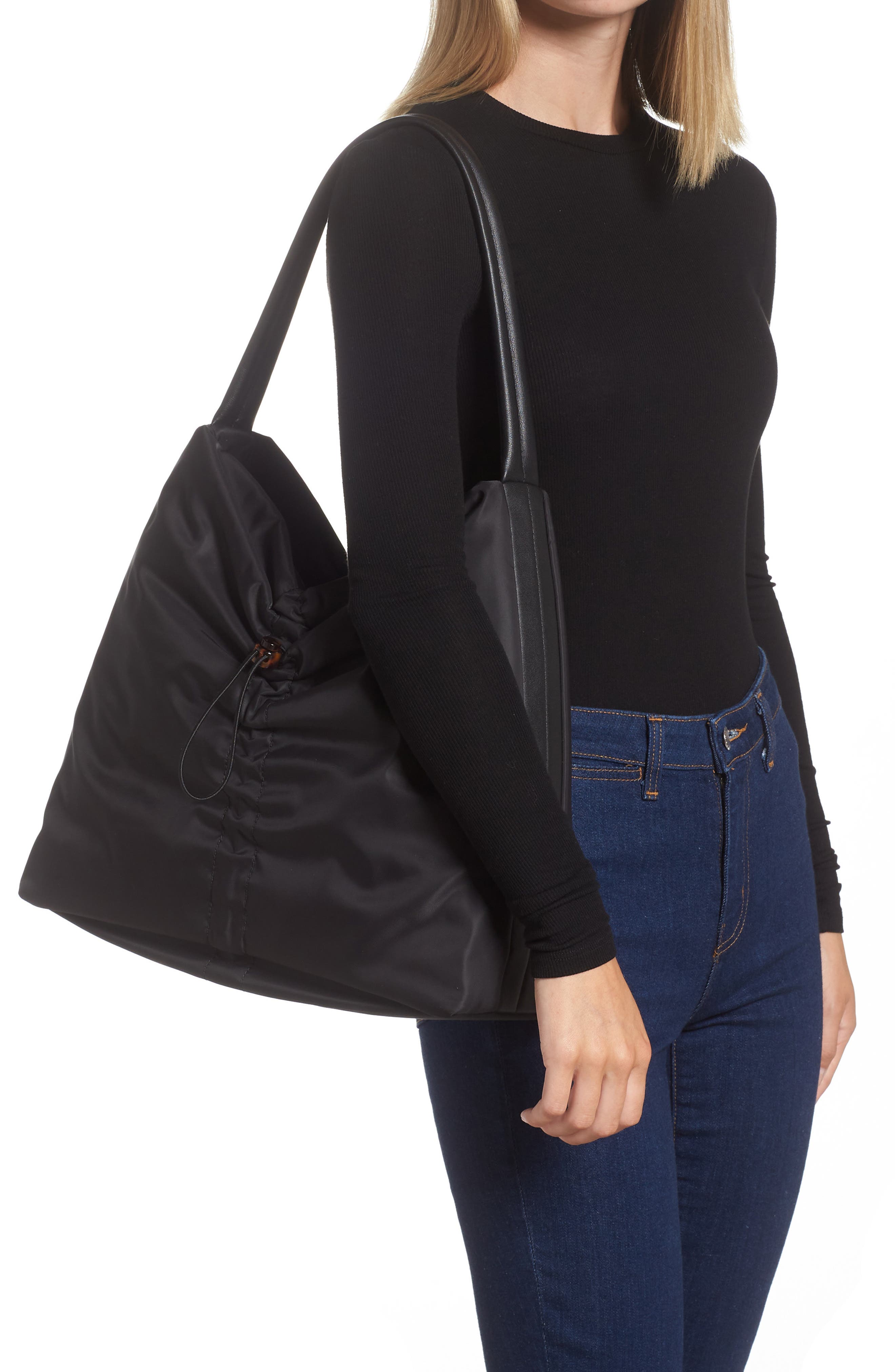Felix Nylon Tote, Alternate, color, BLACK